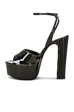 Saint Laurent Sexy 95 Sandal in Nero, view 5, click to view large image.