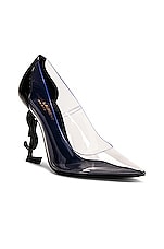 Saint Laurent Opyum Pumps in Nero & Transparent, view 2, click to view large image.