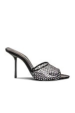 Saint Laurent Disco Mules in Nero Crystal & Nero, view 1, click to view large image.