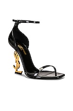 Saint Laurent Opyum 110 YSL Heeled Sandals in Nero, view 2, click to view large image.