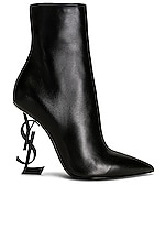 Saint Laurent Opyum 110 YSL Heeled Boots in Nero, view 1, click to view large image.