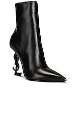Saint Laurent Opyum 110 YSL Heeled Boots in Nero, view 2, click to view large image.