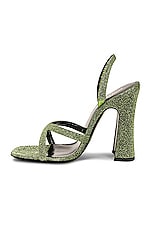 Saint Laurent Arancha 110 Heeled Sandals in Crystal Jade Green, view 5, click to view large image.