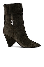 Saint Laurent Liz 85 Boots in Saddle Brown, view 1, click to view large image.