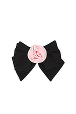 Sandy Liang Corsage Hair Bow in Light Strawberry, view 1, click to view large image.