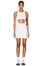 Sandy Liang Riblet Tank Dress in White, view 1, click to view large image.