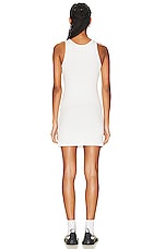 Sandy Liang Riblet Tank Dress in White, view 3, click to view large image.