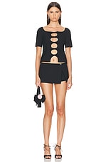 Sandy Liang Goto Skort in Black, view 5, click to view large image.