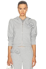 Sandy Liang Sookie Hoodie in Heather Grey, view 1, click to view large image.