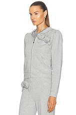 Sandy Liang Sookie Hoodie in Heather Grey, view 3, click to view large image.