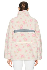 Sandy Liang Panda Fleece Zip Jacket in Pink Multi, view 5, click to view large image.