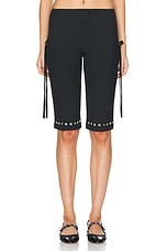 Sandy Liang Crouton Capri Pant in Black, view 1, click to view large image.