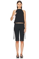 Sandy Liang Crouton Capri Pant in Black, view 4, click to view large image.