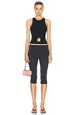 Sandy Liang Solow Capri Pant in Black, view 4, click to view large image.