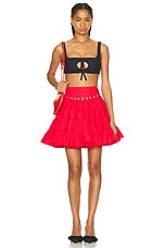 Sandy Liang Chumi Skirt in Red, view 4, click to view large image.