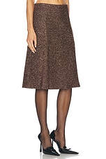 Sandy Liang Mercury Skirt in Dark Brown, view 2, click to view large image.