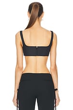 Sandy Liang Recess Bra Top in Black, view 3, click to view large image.