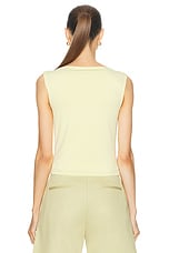 Sandy Liang Ana Tank Top in Butter, view 3, click to view large image.