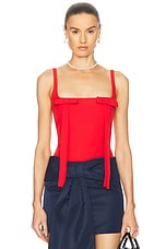 Sandy Liang Teacup Tank Top in Red | FWRD
