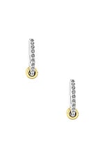 Spinelli Kilcollin Ara Pave Gris Earrings in Sterling Silver, Grey Diamond, & 18k Yellow Gold, view 2, click to view large image.
