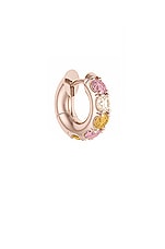 Spinelli Kilcollin Mini Macrohoop Single Earring in 18k Yellow Gold, Champagne, Pink, & Orange, view 1, click to view large image.