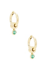 Spinelli Kilcollin Zahra Hoop Emerald Earrings in 18k Gold & Emerald, view 1, click to view large image.
