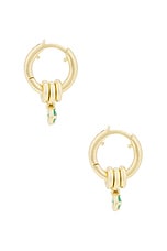 Spinelli Kilcollin Zahra Hoop Emerald Earrings in 18k Gold & Emerald, view 2, click to view large image.