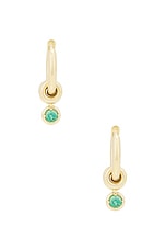 Spinelli Kilcollin Zahra Hoop Emerald Earrings in 18k Gold & Emerald, view 3, click to view large image.
