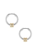 Spinelli Kilcollin Nevine Earrings in Sterling Silver & 18k Yellow Gold, view 2, click to view large image.