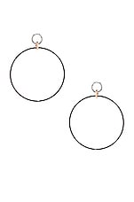 Spinelli Kilcollin Altraire Noir Hoop Earrings in Black Rhodium Plated Silver, view 1, click to view large image.