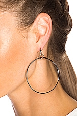 Spinelli Kilcollin Altraire Noir Hoop Earrings in Black Rhodium Plated Silver, view 2, click to view large image.