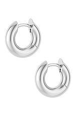 Spinelli Kilcollin Mini Macro Hoop Earrings in 18K White Gold, view 1, click to view large image.