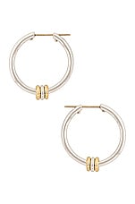 Spinelli Kilcollin Argo SG Earrings in Sterling Silver & 18K Yellow Gold, view 1, click to view large image.