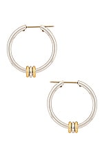 Spinelli Kilcollin Argo SG Earrings in Sterling Silver & 18K Yellow Gold, view 4, click to view large image.