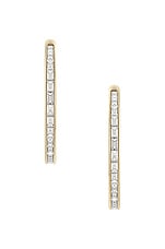 Spinelli Kilcollin Miri Hoop Earrings in 18K Yellow Gold & White Diamonds, view 2, click to view large image.