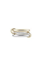 Spinelli Kilcollin Libra Ring in 18K Yellow Gold, Silver, & White Diamonds, view 1, click to view large image.