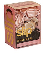slip Classic Large Scrunchie 3 Pack in Black, Pink & Caramel, view 2, click to view large image.