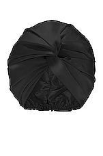 slip Pure Silk Turban in Black, view 1, click to view large image.