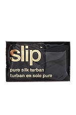 slip Pure Silk Turban in Black, view 2, click to view large image.