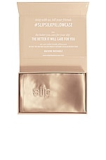 slip Queen/Standard Pure Silk Pillowcase in Caramel, view 3, click to view large image.