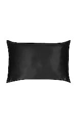 slip Queen/Standard Pure Silk Pillowcase in Black, view 1, click to view large image.