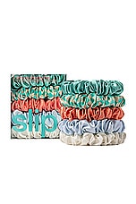 slip Midi Scrunchies Set Of 5 in Seashell, view 1, click to view large image.