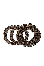 slip Assorted Scrunchie Set Of 3 in Dark Brown, view 2, click to view large image.