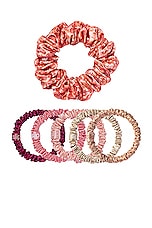 slip Flora Scrunchie Set in Caramel, Cherry, Rose, Dahlia, Rose Gold & Flora, view 2, click to view large image.