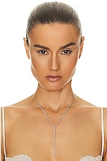 Siena Jewelry Lariat Necklace in 14k White Gold & Diamond, view 2, click to view large image.