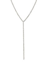 Siena Jewelry Lariat Necklace in 14k White Gold & Diamond, view 3, click to view large image.