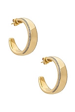 Siena Jewelry Hoop Earring in 14k Yellow Gold & Diamond, view 1, click to view large image.
