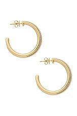 Siena Jewelry Hoop Earring in 14k Yellow Gold & Diamond, view 2, click to view large image.