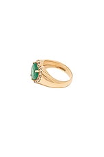 Siena Jewelry Heart Diamond Pinky Ring in 14k Yellow Gold & Emerald, view 3, click to view large image.