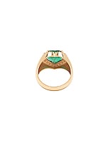Siena Jewelry Heart Diamond Pinky Ring in 14k Yellow Gold & Emerald, view 4, click to view large image.